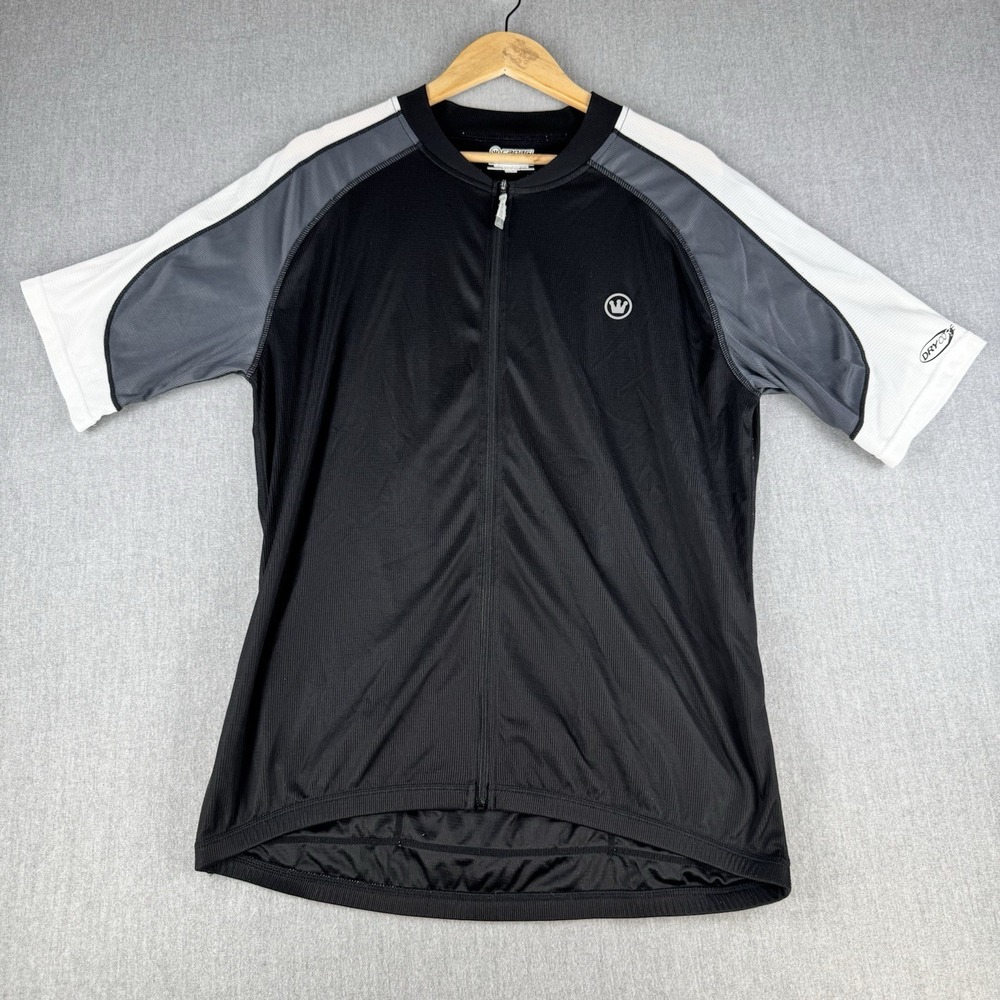 Canari Cycling Jersey Men XL Black Gray Short Sleeve Full Zip Bike